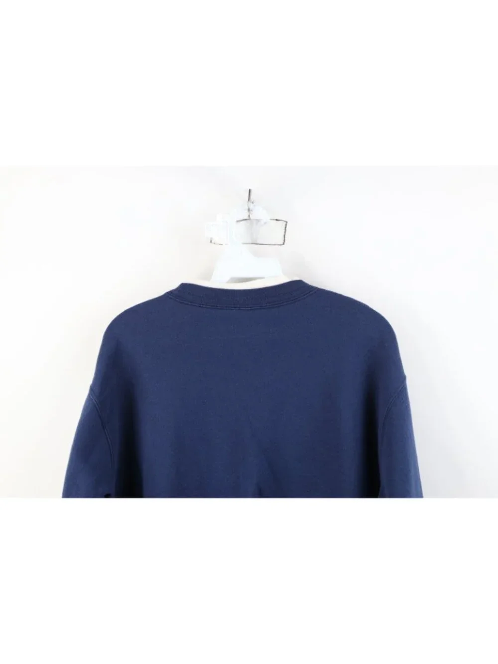 Vintage 90s Streetwear Womens Large Christmas Show Trees Layered Sweatshirt Blue